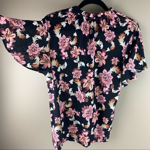 LAUREN Ralph Lauren Black Floral Peasant size Large - Picture 3 of 8